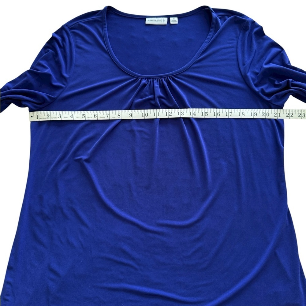 Susan Graver Liquid Knit Tunic Top Vibrant Blue Size Medium - Picture 6 of 7